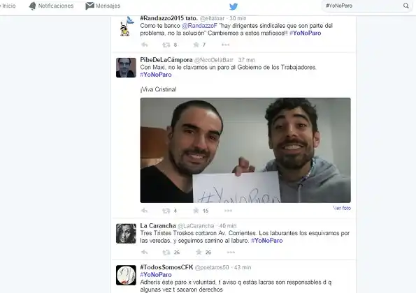 #YoNoParo es tendencia argentina en Twitter