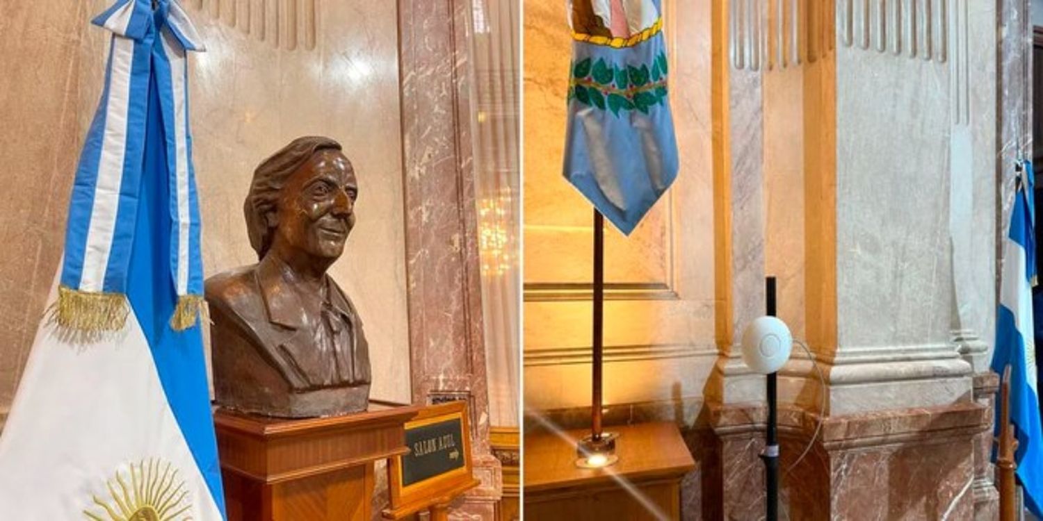 Villarruel hizo retirar un busto de Néstor Kirchner del Senado