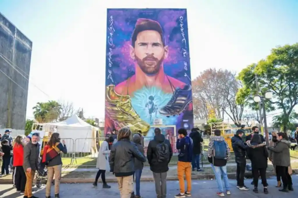 Impactante mural de Messi en Rosario