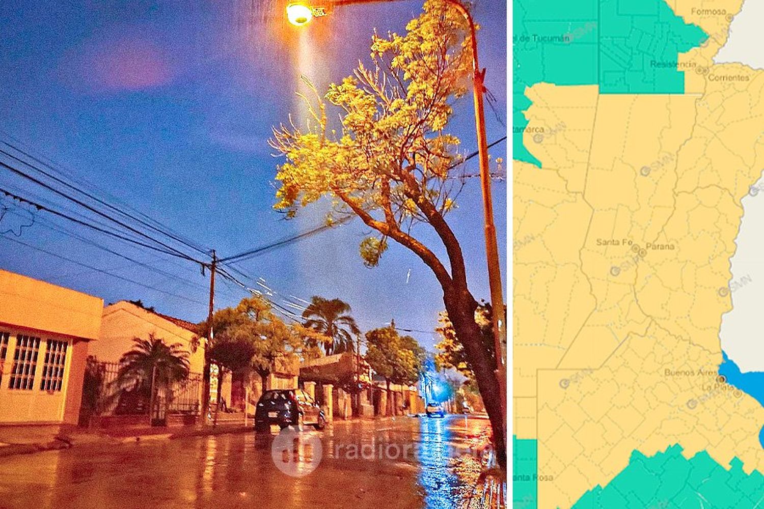 ¡Atención! Seguimos bajo alerta nivel amarillo por lluvias y tormentas en Rafaela