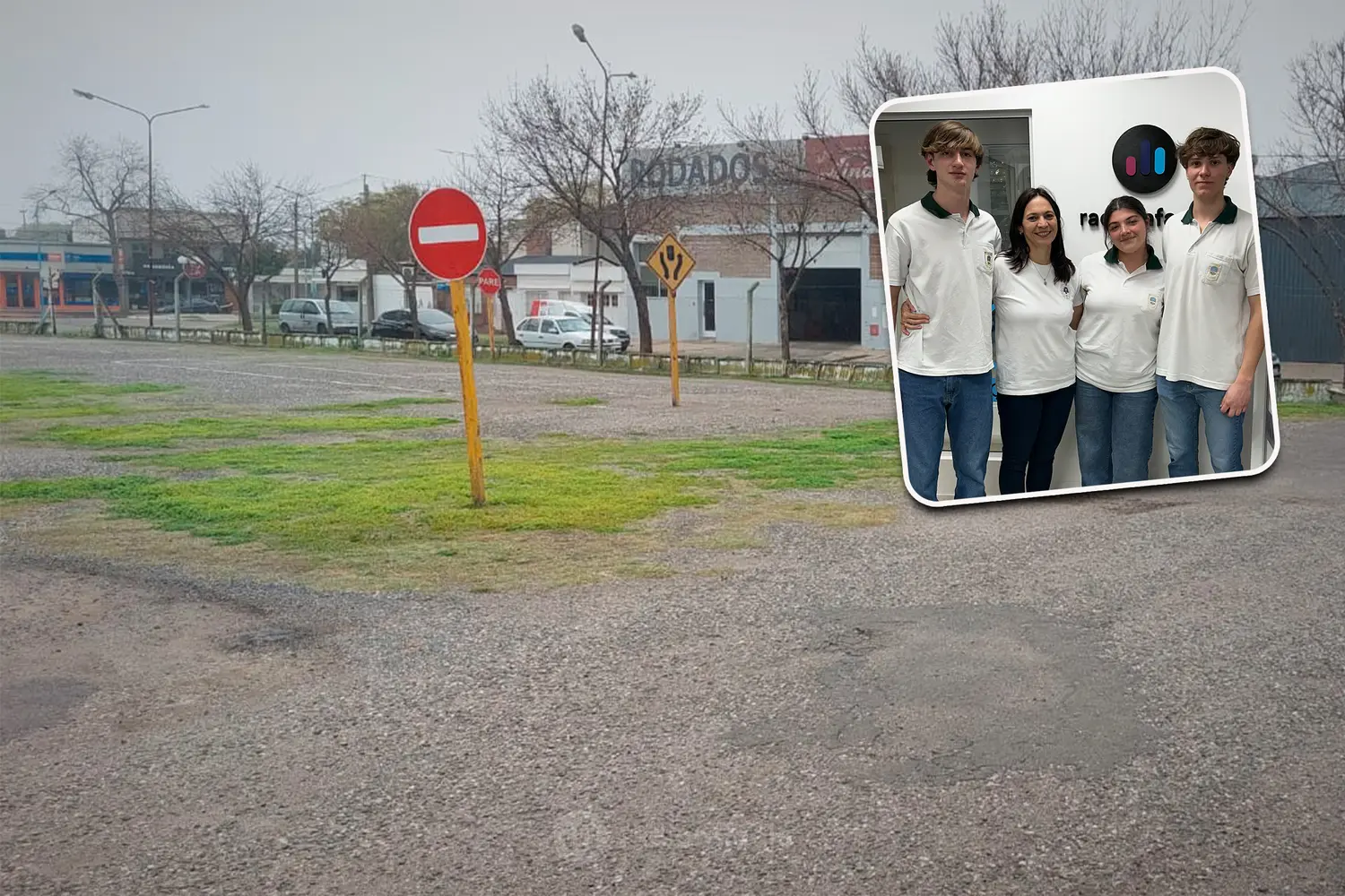 Martiniano, Santiago y Lucía - alumnos del colegio Misericordia / Mónica - directora del colegio Misericordia | Presentaron en el Concejo Joven una propuesta para crear la "Escuela Municipal de Manejo"