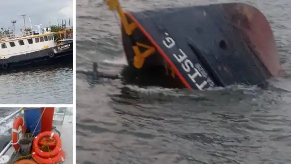 REFLOTAN BARCAZA hundida en el Lago de Maracaibo: aún buscan a «la GRINGA»