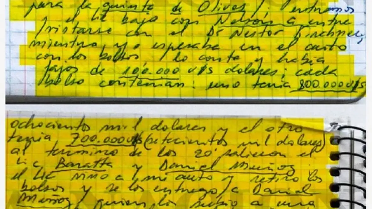 Causa Cuadernos: ordenan una pericia sobre los manuscritos de Centeno de cara al juicio oral