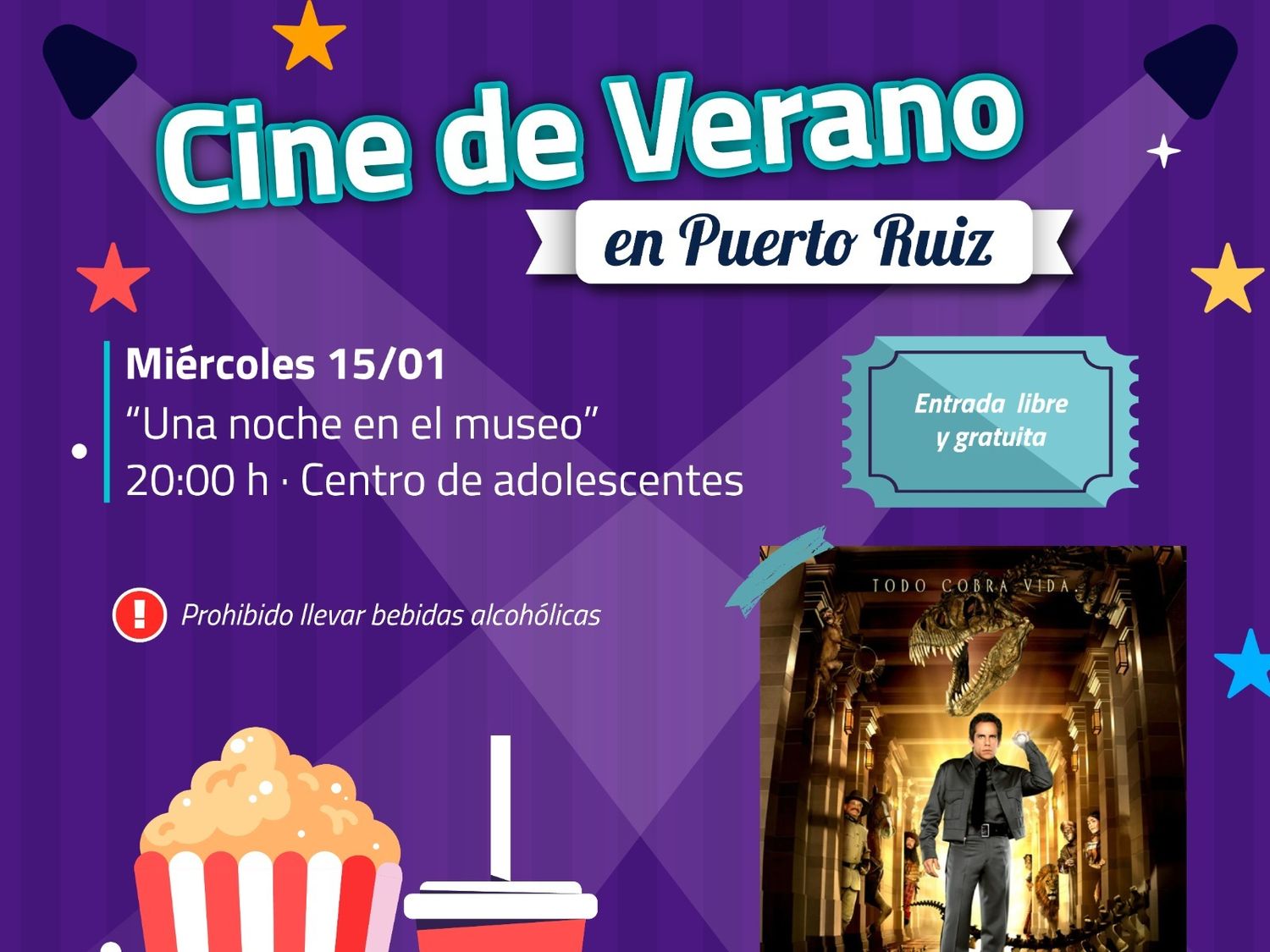 Nueva edición de "Cine de Verano" en Puerto Ruíz