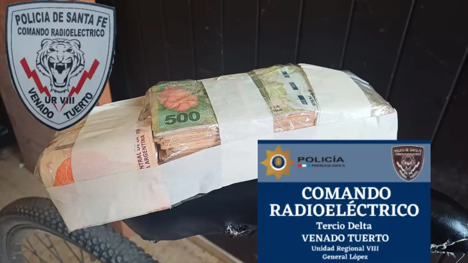 El dinero secuestrado de un domicilio de calle Agüero. Crédito: Relaciones Policiales.