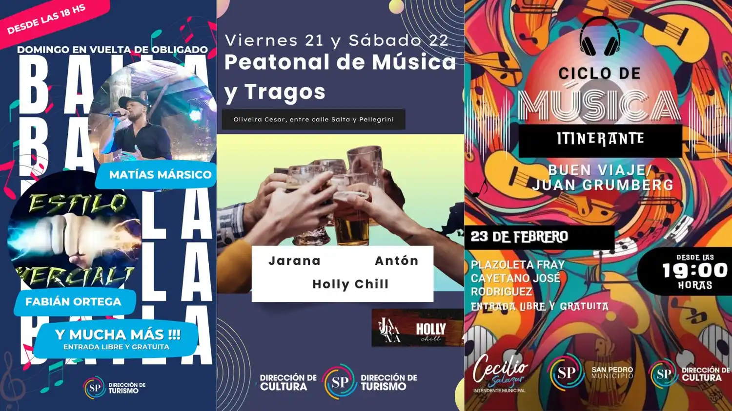 Diversos espectáculos culturales y gastronómicos harán que varias calles de la ciudad de corten al tránsito.