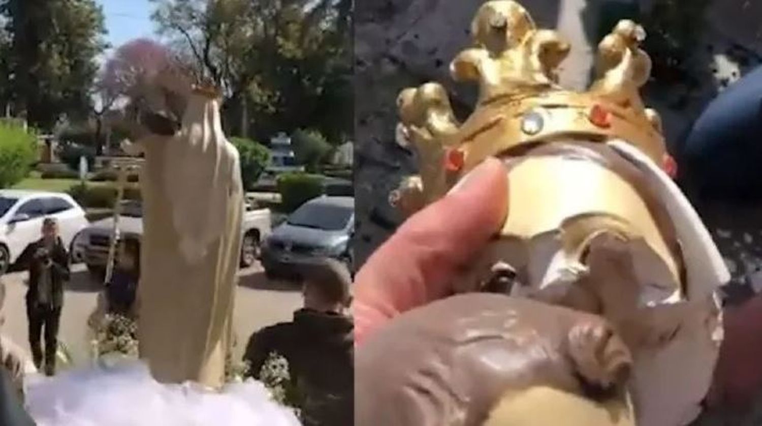 Se cayó la virgen de la Merced durante una procesión y quedó destrozada en mil pedazos