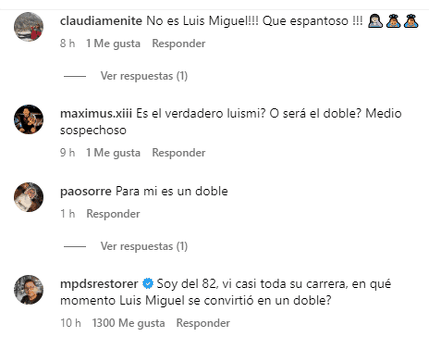 Muchos pidieron al Luis Miguel original. Cortesía Instagram de Clarín