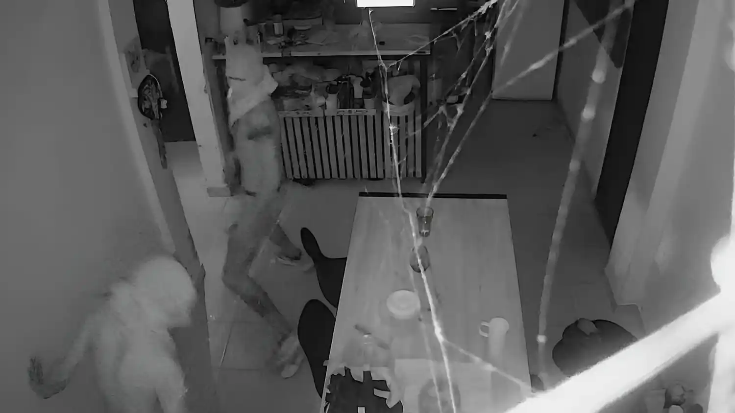 Los ladrones quedaron registrados en cámaras de seguridad. Primeron divisaron a dos y luego a los otros dos.