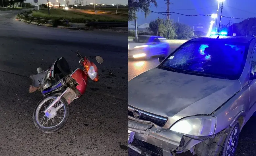 Una motociclista resultó herida tras un choque con un auto en zona oeste
