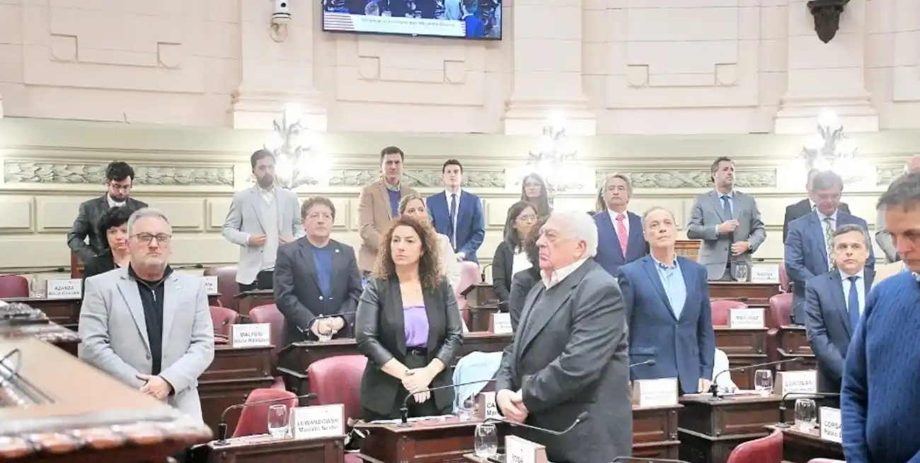 Lewandowski y Capocetti en primer plano, sector que votó en particular en contra de varios artículos de la reforma. Manuel Fabatia