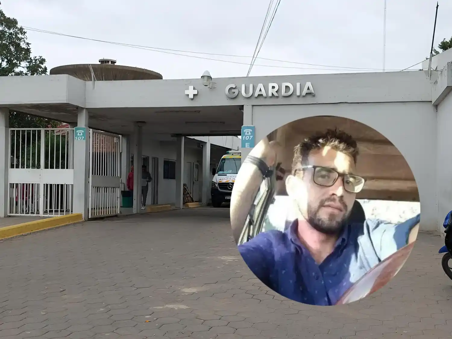 Juan Cruz Caffieri fue asistido en la Guardia y permanece interando en terapia intensiva.