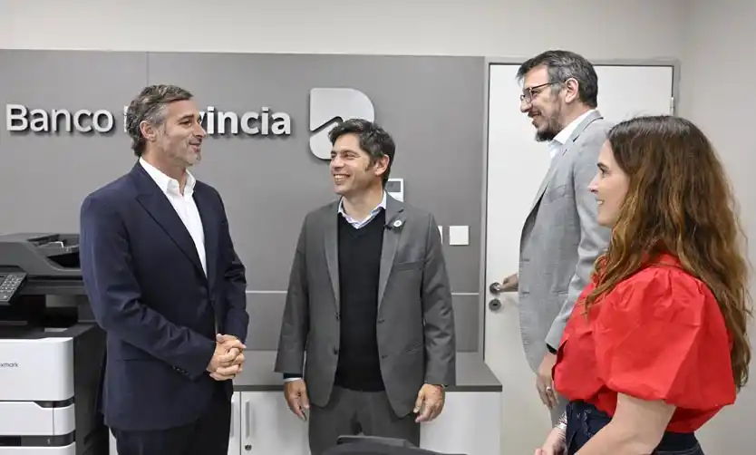 Kicillof y Achával inauguraron la nueva sucursal del Banco Provincia en el Parque Industrial
