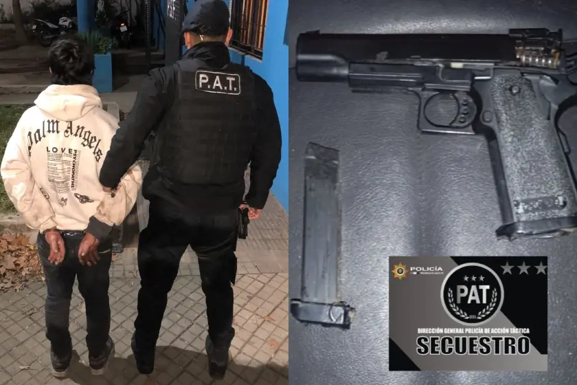 Detuvieron a un delincuente que entró a robar a una heladería de zona sur con una pistola falsa
