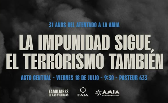 AMIA: Milei en el acto central por el 31 aniversario del ataque a la sede judia