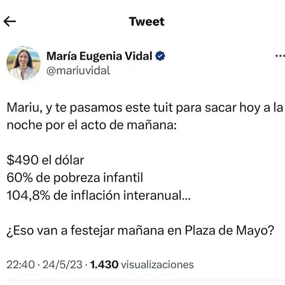 Papelón de Vidal: Le dijeron qué tuitear y publicó hasta las instrucciones