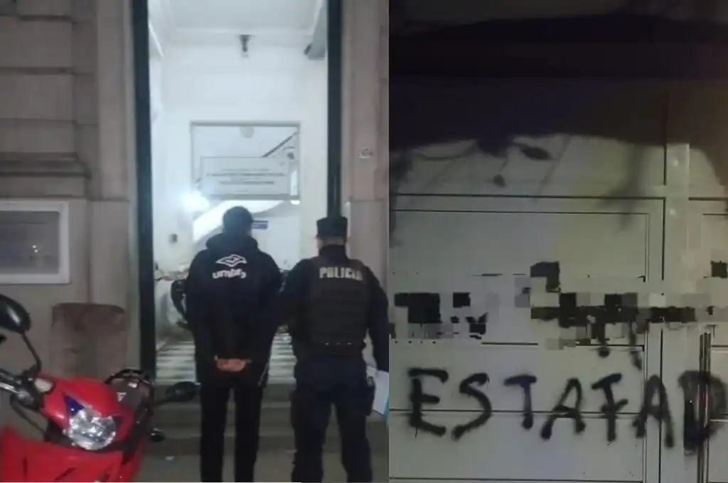 El implicado llevaba un aerosol de pintura entre sus ropas.