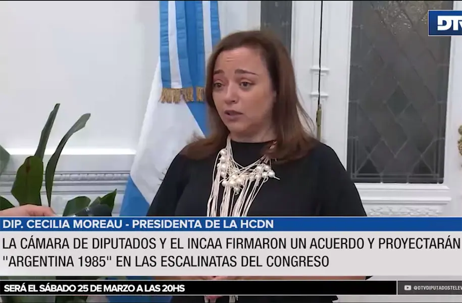 La Cámara de Diputados y el INCAA firmaron un acuerdo y proyectarán Argentina, 1985 en las escalinatas del Congreso