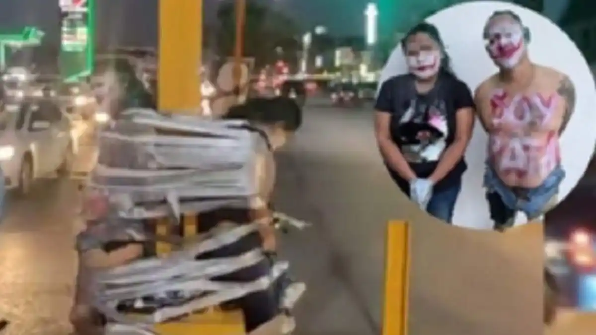 Amarran y pintan como payasos a presuntos ladrones en México