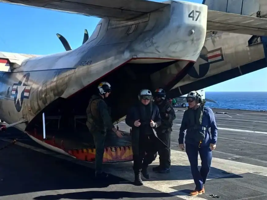 Milei en el portaviones estadounidense USS Nimitz (Redes Sociales)