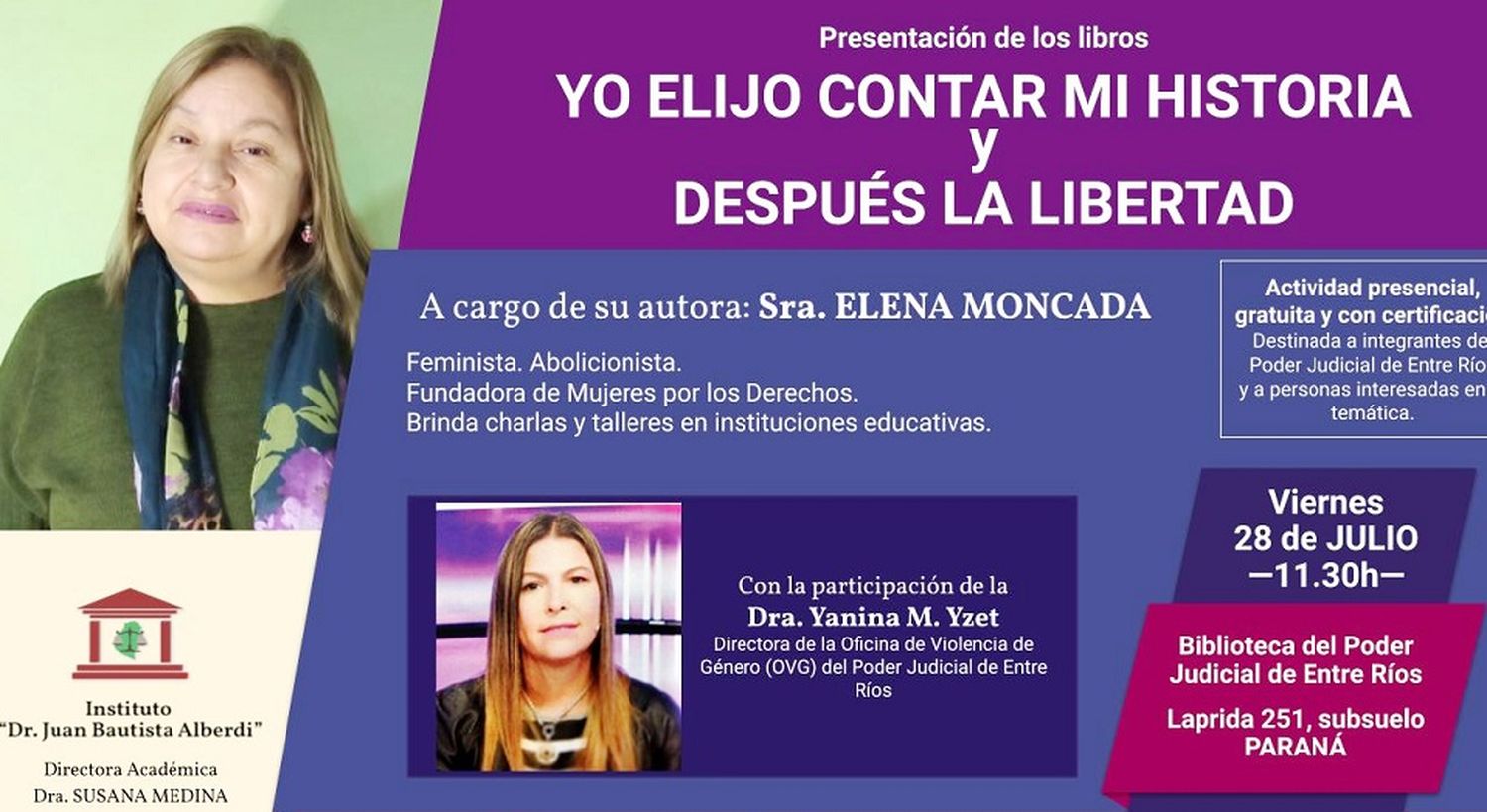 Se presentarán los libros “Yo elijo contar mi  historia” y “Después la libertad”