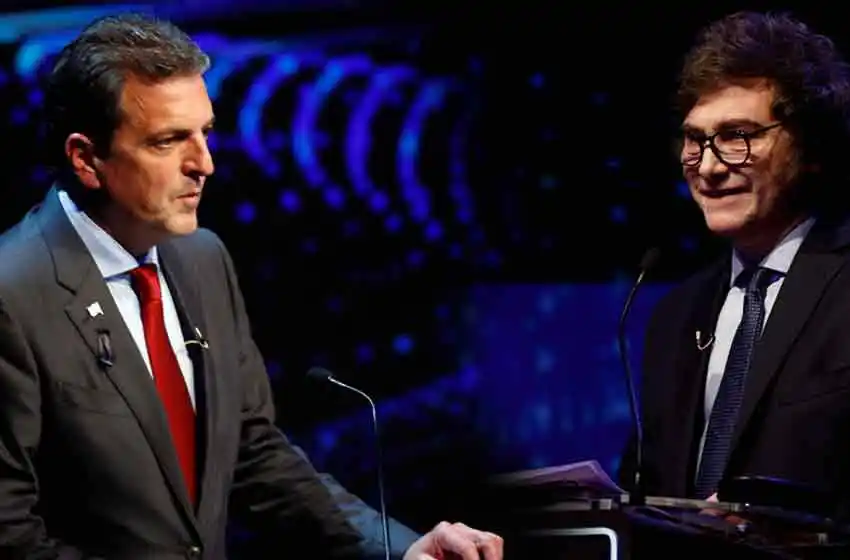 Se sortearon los roles para el debate presidencial entre Sergio Massa y Javier Milei