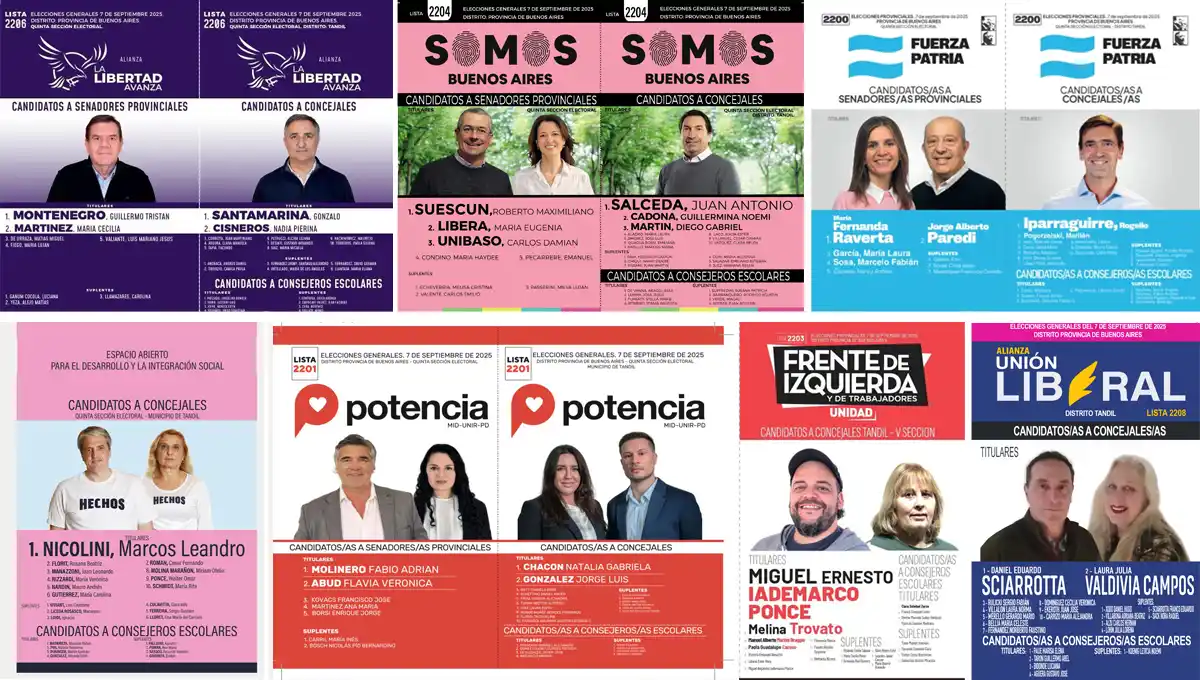 Las listas de candidatos de cara al domingo 7 de septiembre