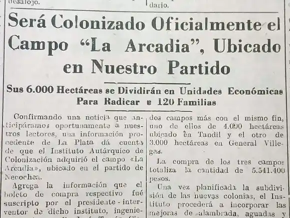 Las colonias agrícolas llegaban a Necochea