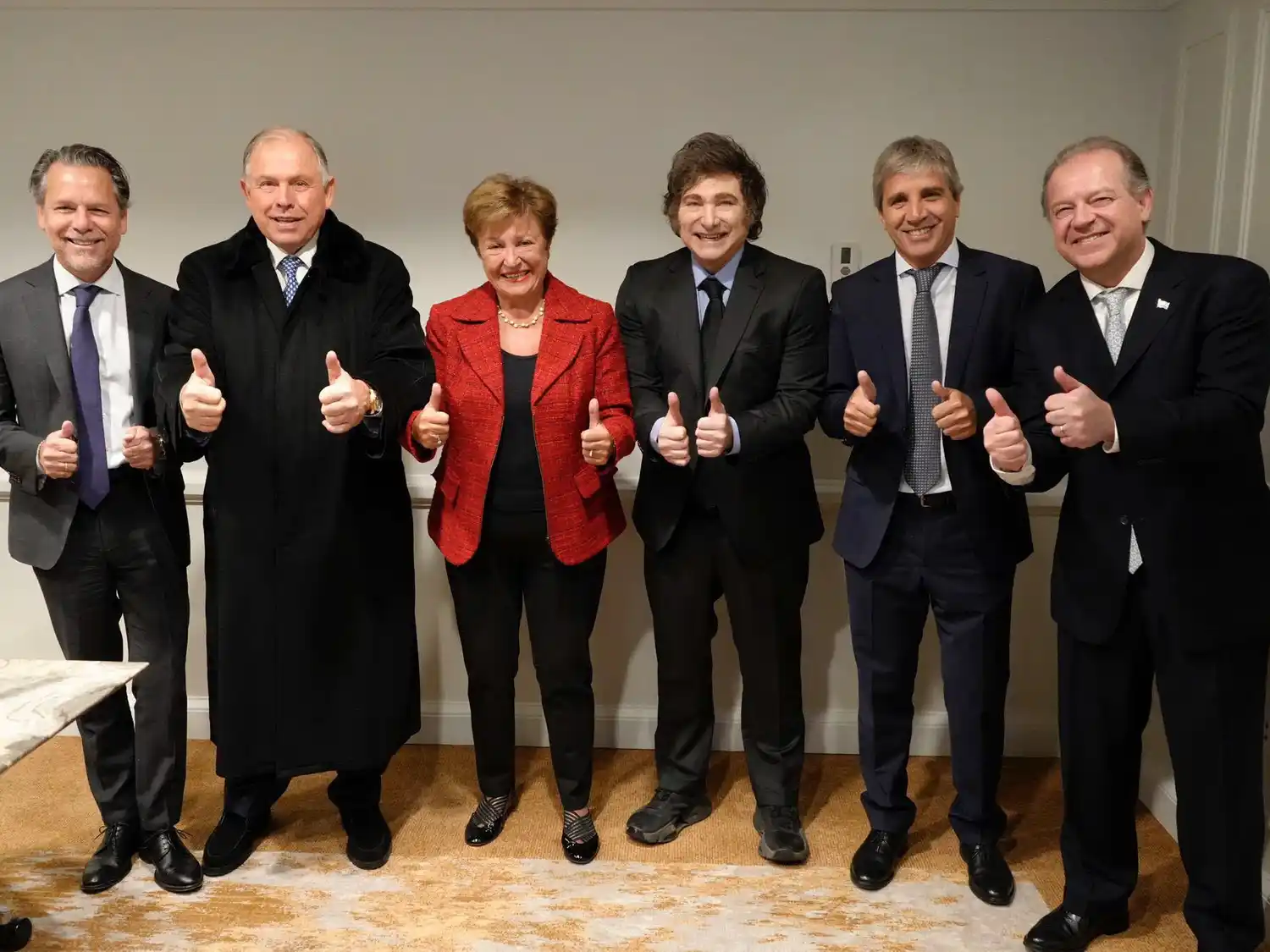 Georgieva, junto a Milei ayer en Washington.