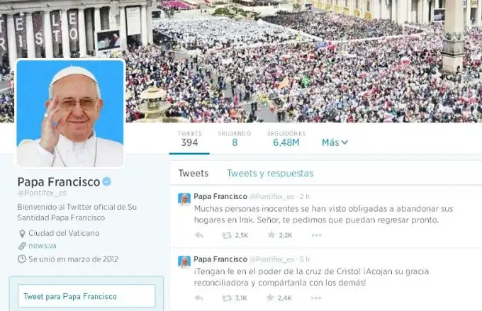 El Papa revoluciona el Twitter