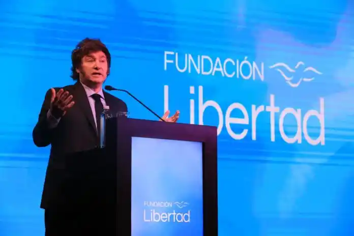 Milei, en la Fundación Libertad