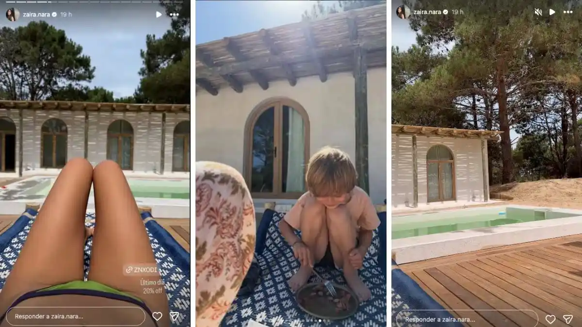 Así es el living exterior de la casa de Zaira Nara en Punta del Este: deco natural y espíritu mediterráneo