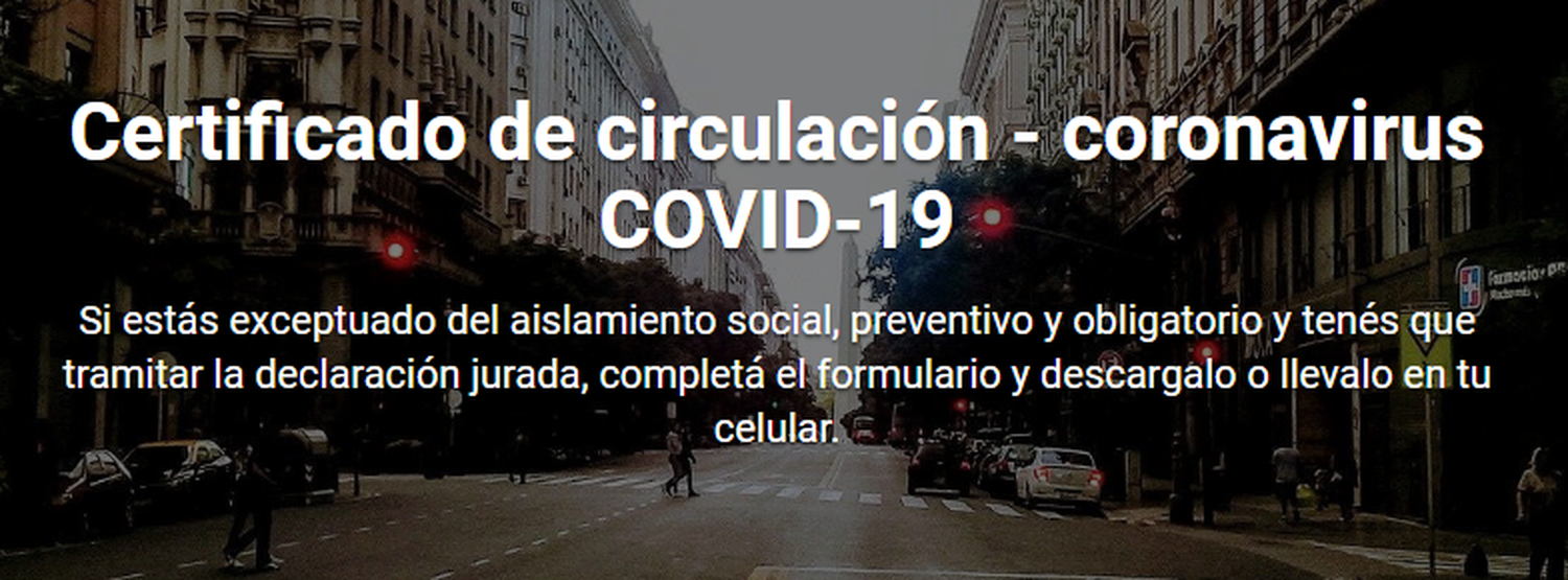 ¿Es necesario el certificado de circulación para transitar dentro de la ciudad?