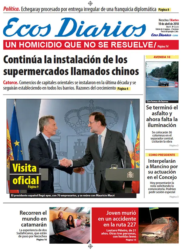Tapa del 10 de abril de 2018