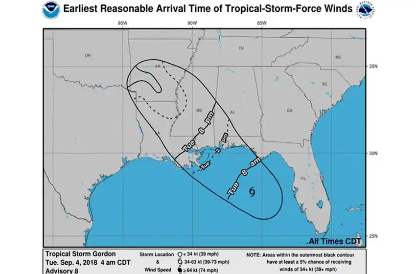 La tormenta tropical Gordon llegará a al golfo de EE.UU como huracán