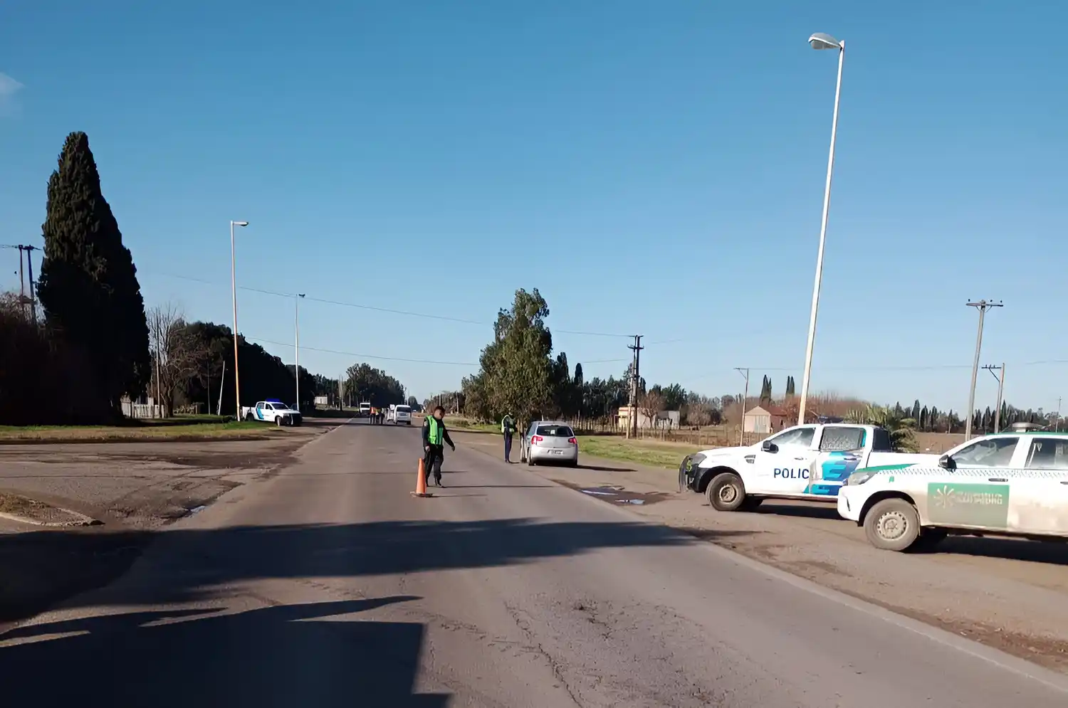 El operativo en ruta 1001 estaba en inmediaciones del acceso a Papel Prensa.