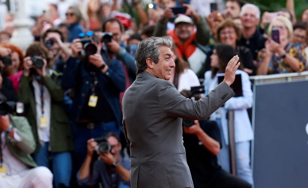 Ricardo Darín durante su llegada a San Sebastián.