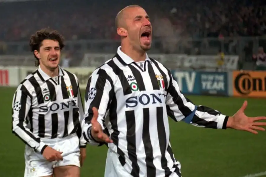 Vialli grita un gol con la camiseta de la Juventus (@Mauro Pilone)