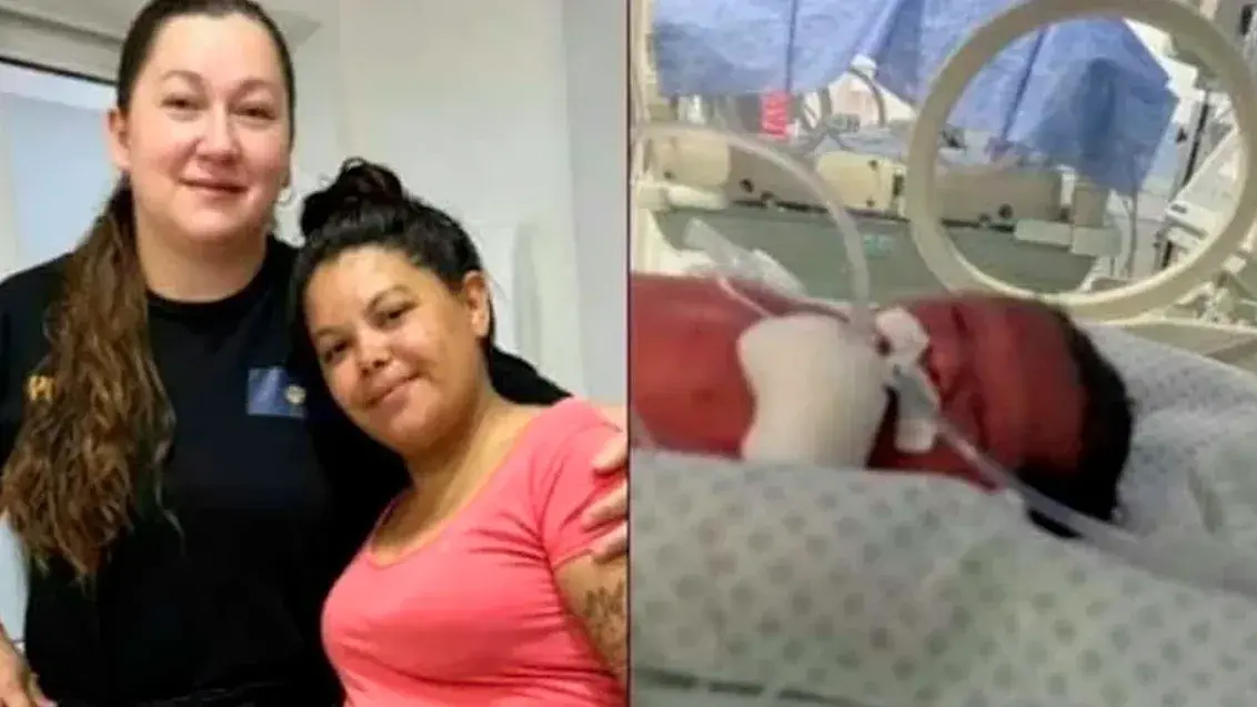 La mujer y la beba se recuperan en el Hospital Maternal de Pilar, donde recibieron la visita de Barboza.