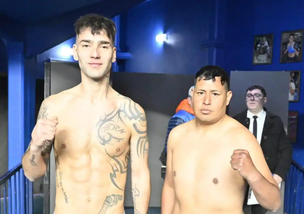 Franco Acosta y Jorge Ibañez en el pesaje.