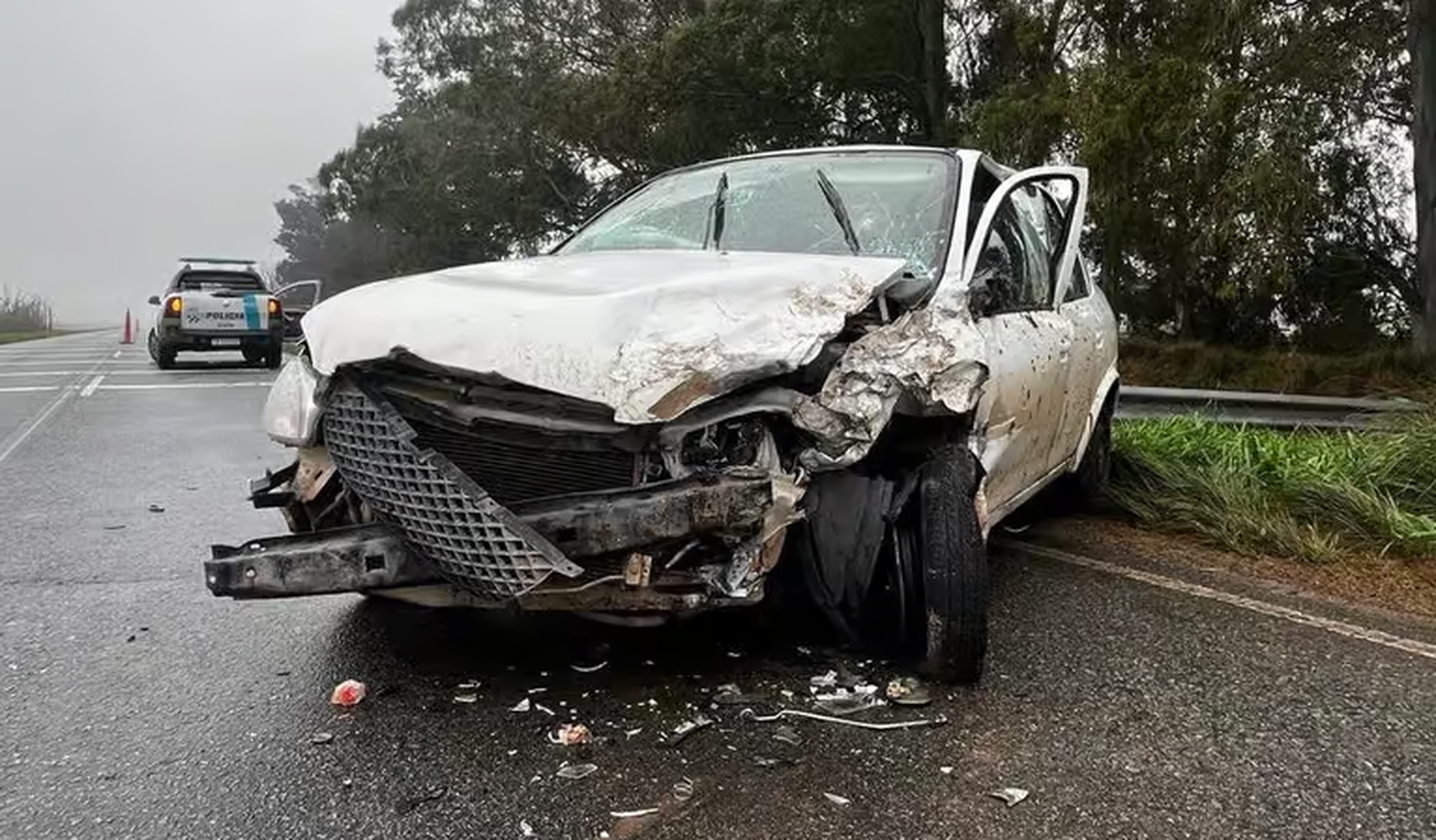 La imagen del accidente registrado el lunes en el Cruce Scarminacci, por el que falleció Oscar Armando Peñalva.