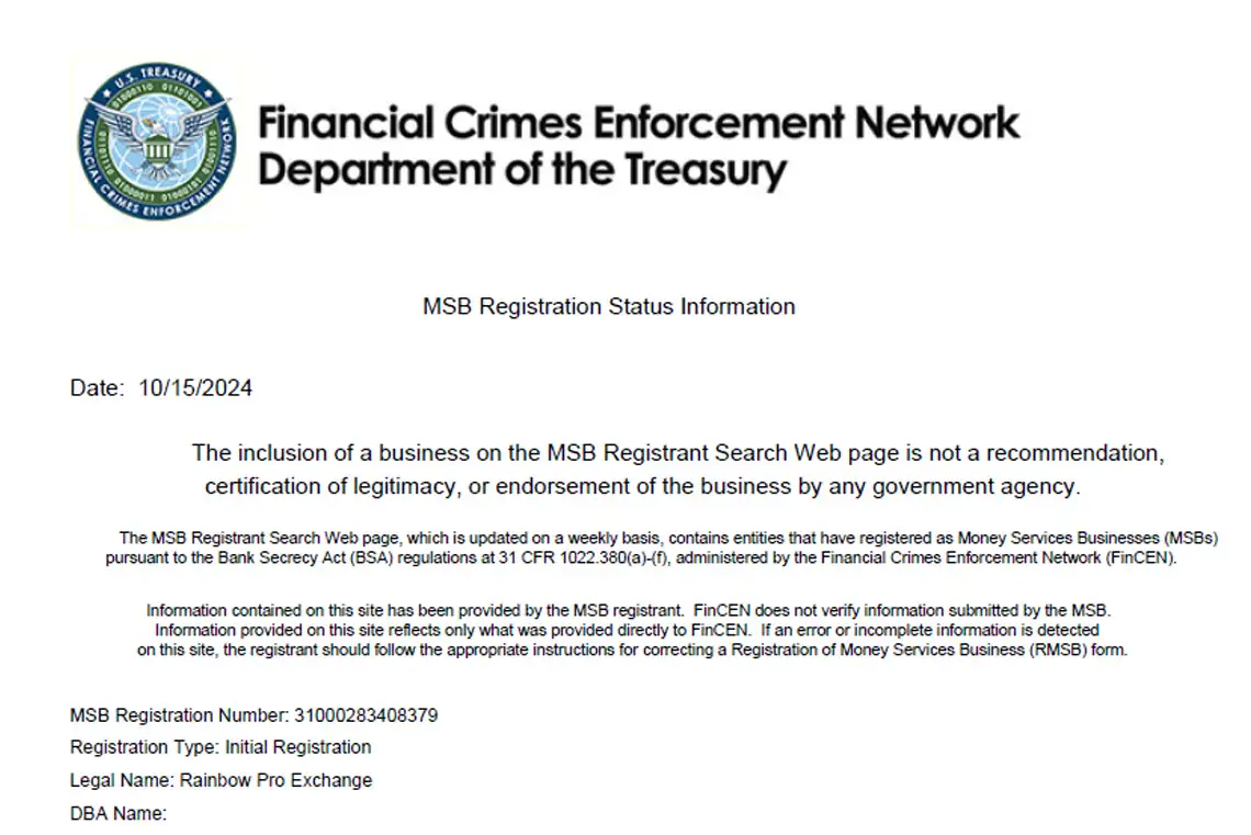 Documento de la Financial Crimes Enforcement Network