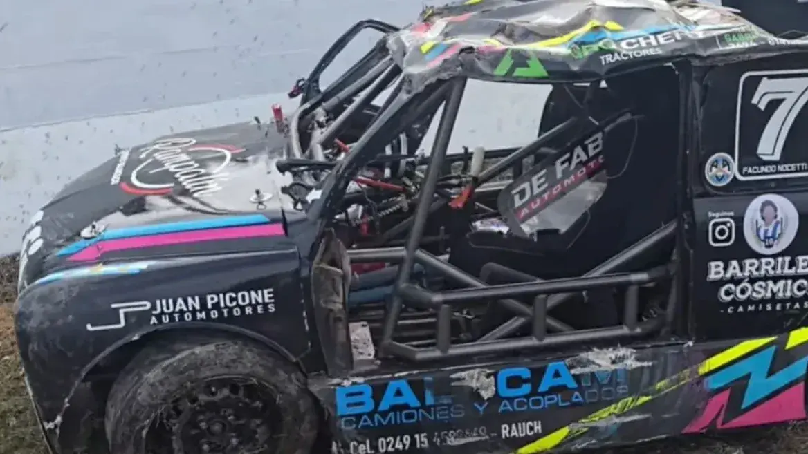 Video: el impresionante vuelco del piloto rauchense Facundo Nocetti en el autódromo de Olavarría