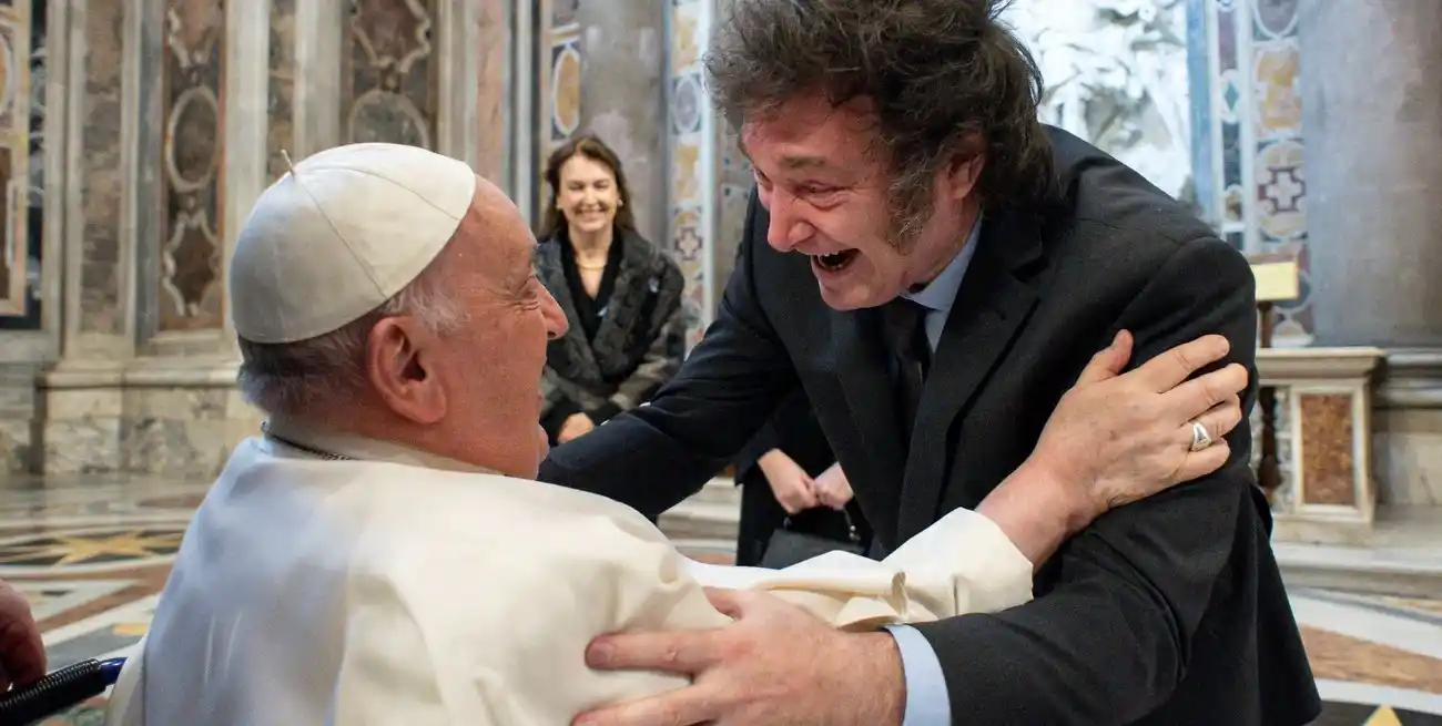 Javier Milei durante su encuentro con el Papa Francisco.