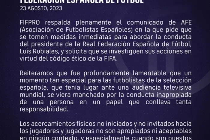 Counicado de FIFPRO