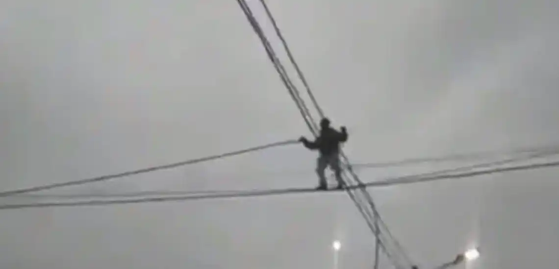 Un ladrón equilibrista trepó diez metros para robar cables