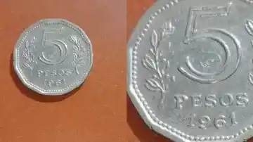 Moneda de 5 pesos del año 1961