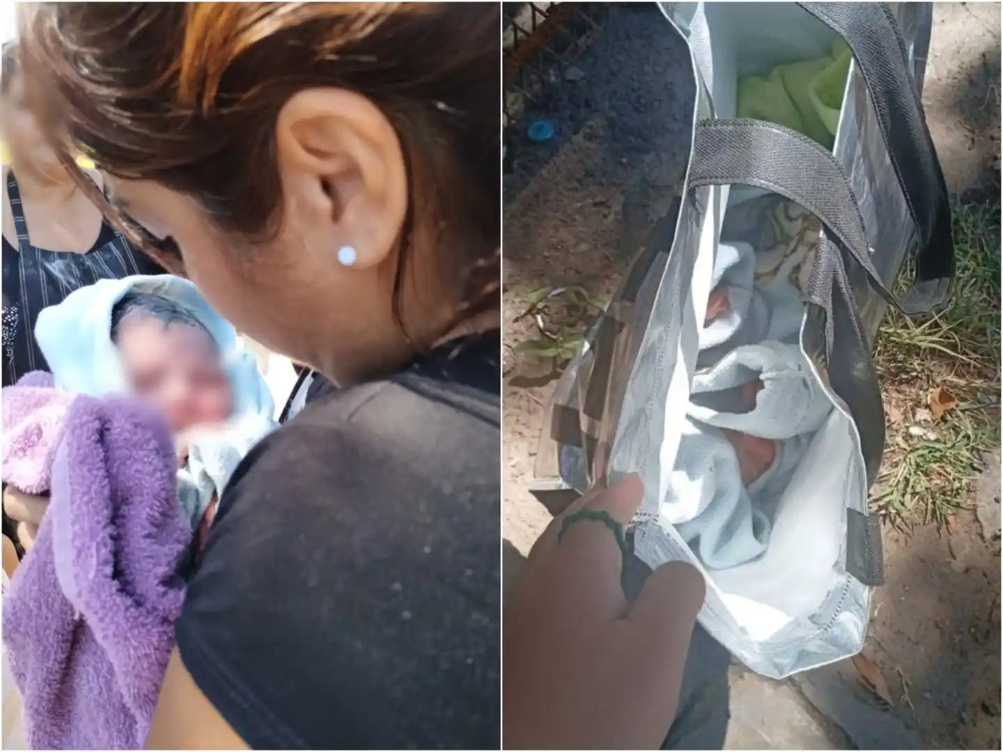 El bebé fue hallado en una bolsa en plena calle