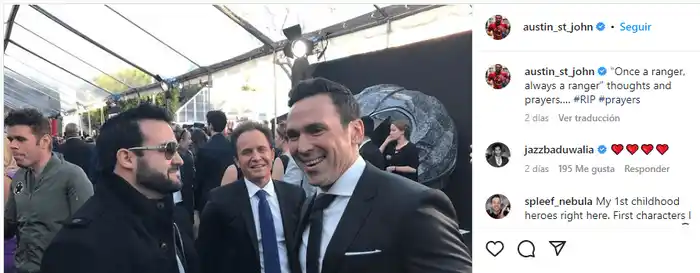 El otrora Power Ranger Rojo también despiidó al verde. Foto Instagram