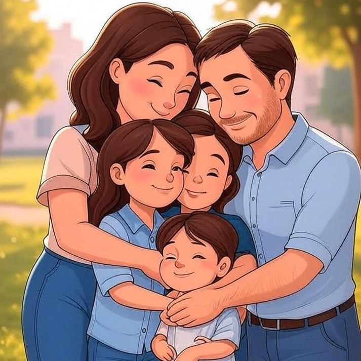 Familia. Abrazos, mimos, reunión y futuro sano.